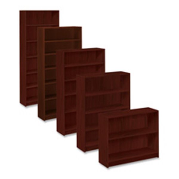Highboy 3 Shelf Bookcase- 36in.Wx11-.50in.Dx36-.13in.H- Mahogany HI127421